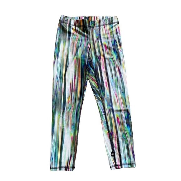 Terez Performance Leggings Watercolor Stripes Size X-Small Crop - Picture 2 of 14